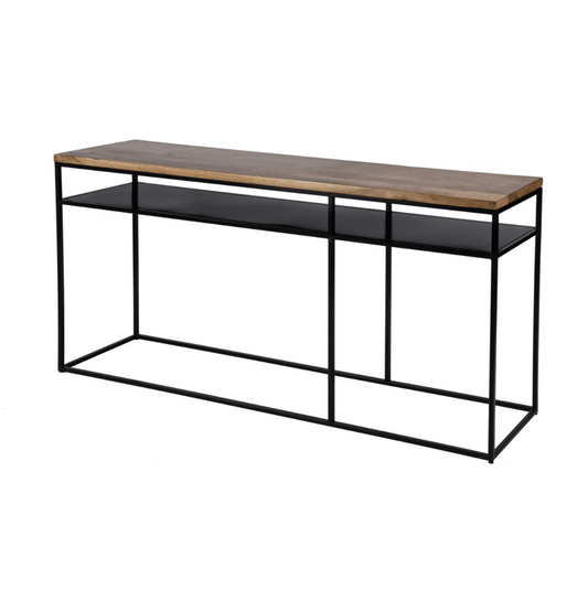 Butler Specialty Company Sutton 63"" Iron and Wood Console Table with Storage, Light Brown -  5683330