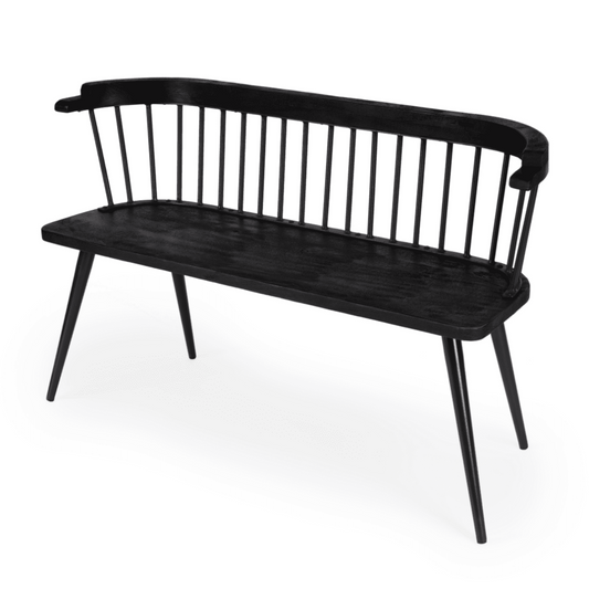 Butler Specialty Company Tempe Mango Wood Spindle Back  51.25""W Bench, Black  - 5615295
