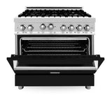 ZLINE 36 in. Professional 4.6 cu. ft. Gas Range in Stainless Steel - Black Matte, RG-BLM-36