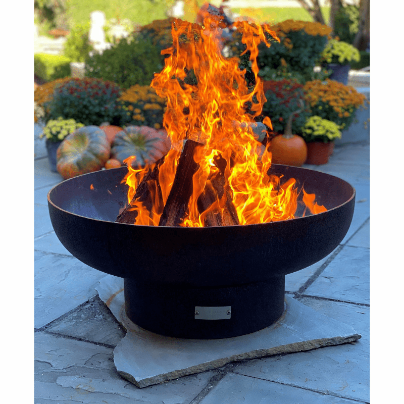 SeasonsFirePitsEllipticalSteelFirePitwithfire