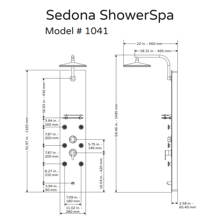 Pulse Showerspas Hammered Copper Orb Shower Panel - Sedona Showerspa - 1041