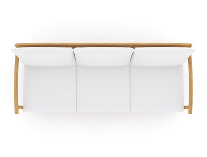 Royal Teak Collection Seville Sofa / 3-Seater Sofa with White Cushions - SEV3S-W