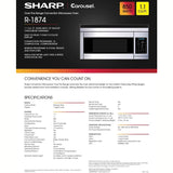 Sharp 1.1 cu. ft. 850W 30 in. Over-the-Range Convection Microwave in Stainless Steel R1874T