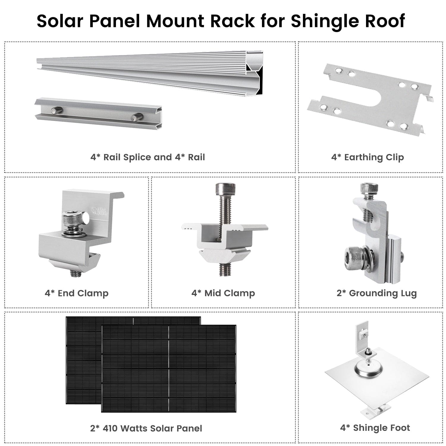 410 Watt Monocrystalline Solar Panel (2 Packs) With Solar Panel Mount Rack - Backyard Provider