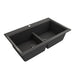 Bocchi 34" Undermount Double Bowl Composite Workstation Kitchen Sink with Covers in Matte Black - 1618-504-0126HP