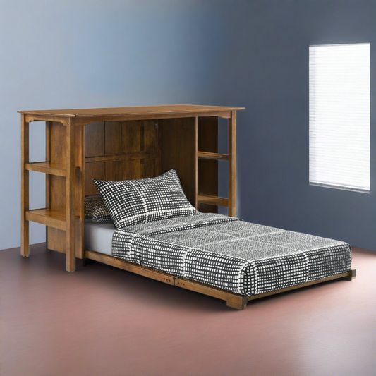 Night and Day Furniture Siesta Desk Twin Murphy Cabinet Bed Complete - STA-DESKB-CHO
