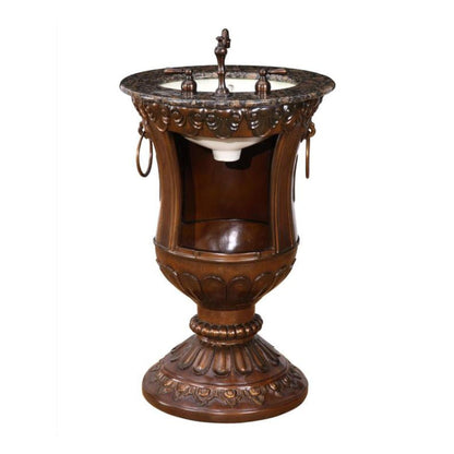 Silkroad Exclusive 23" Single Sink Walnut Bathroom Vanity With Baltic Brown Granite Countertop and Ivory Ceramic Undermount Sink - HYP-0141-BB-UIC-23