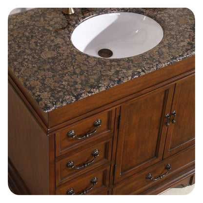 Silkroad Exclusive 36" Single Sink English Chestnut Bathroom Vanity - HYP-0212-BB-UWC-36