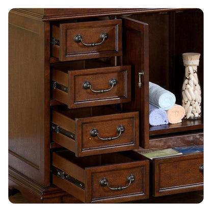 Silkroad 36" Vanity, Chestnut, Crema Marfil Top, Undermount Sink - HYP-0212-CM-UIC-36