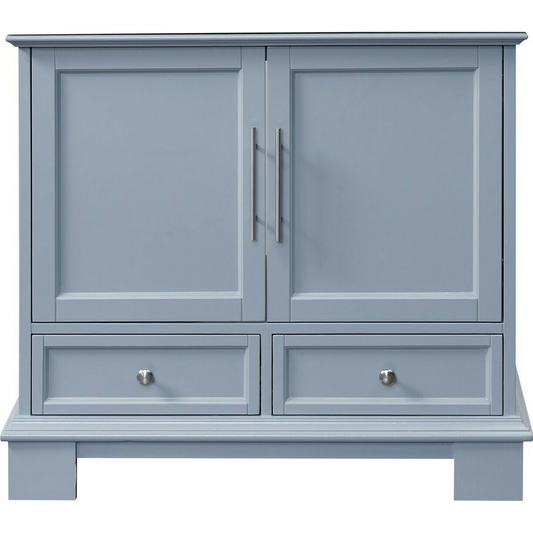 Silkroad Exclusive 36" Single Sink Gray Bathroom Vanity Base With Two Drawers and Two Doors Storage - C05036GC