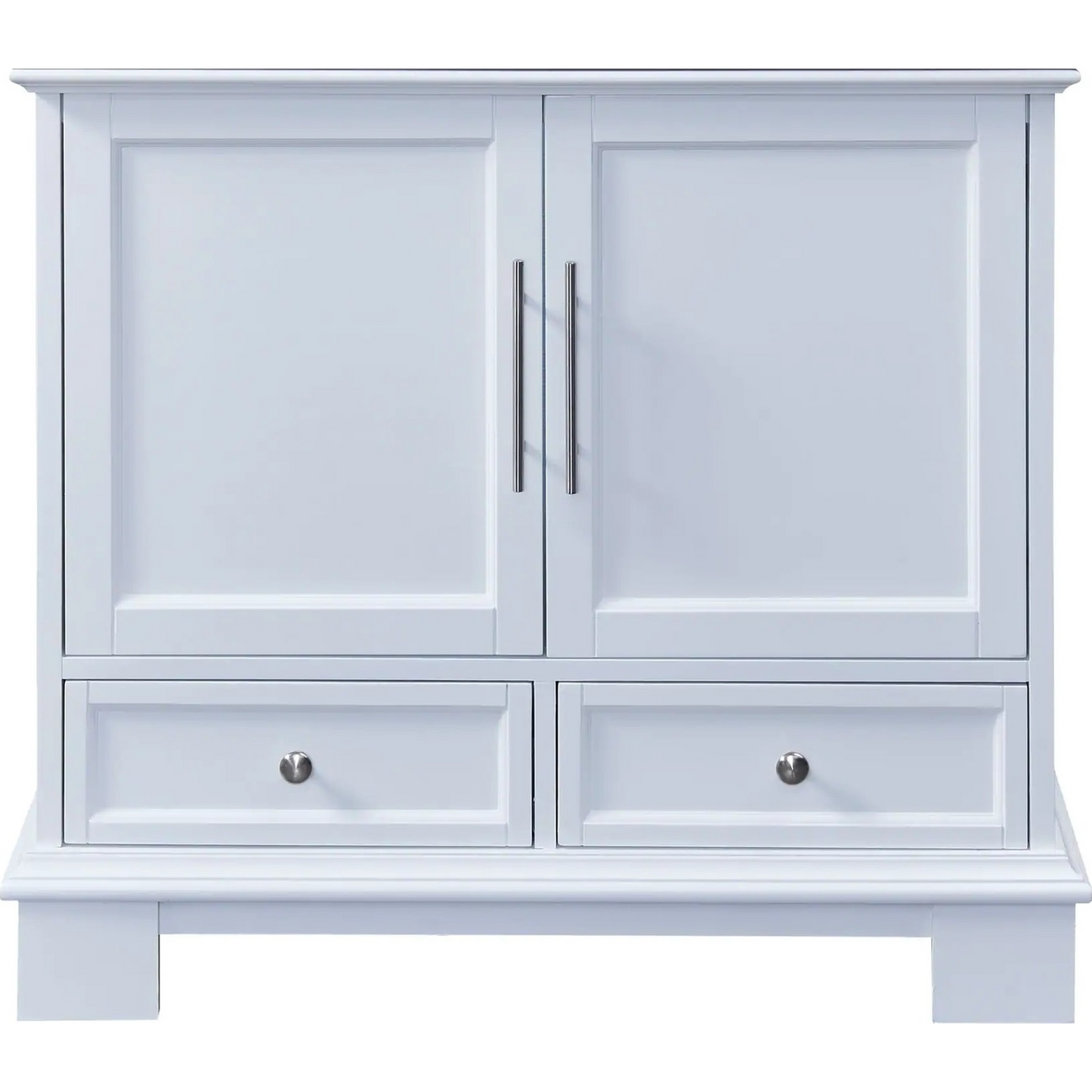 Silkroad Exclusive 36" Single Sink White Bathroom Vanity Base With Two Drawers and Two Doors Storage - C05036WC