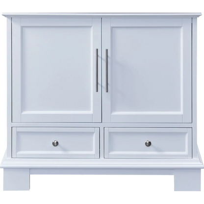 Silkroad Exclusive 36" Single Sink White Bathroom Vanity Base With Two Drawers and Two Doors Storage - C05036WC