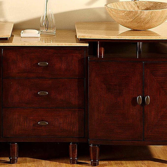 Silkroad Exclusive 47" Single Sink Dark Chestnut Bathroom Vanity - HYP-0808N-T-47