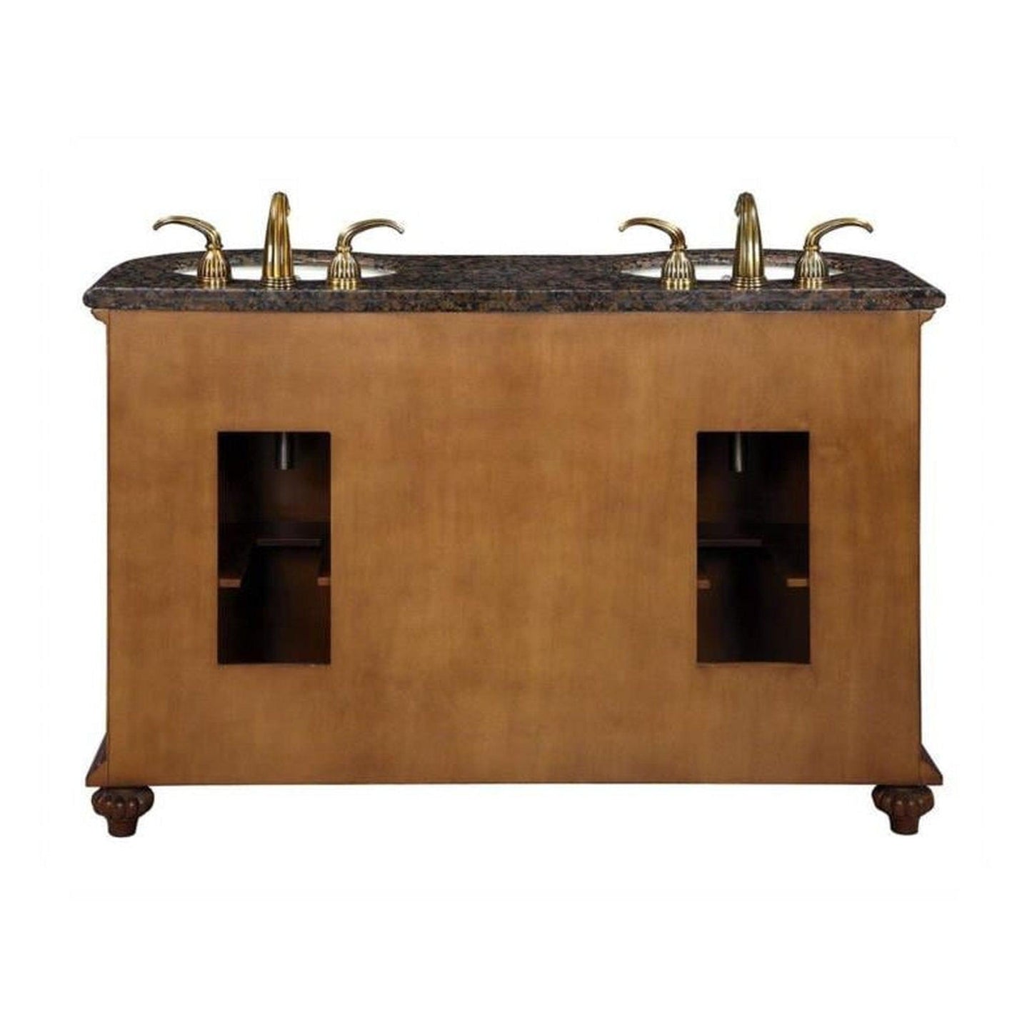 Silkroad 54" Double Sink Vanity, English Chestnut - WFH-0201-BB-UWC-54