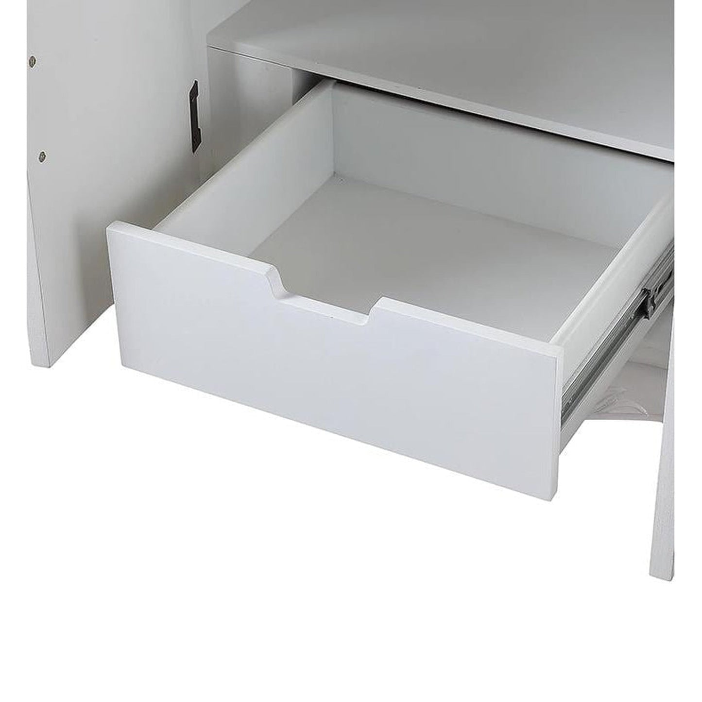 Silkroad Exclusive 60" Single Sink Antique White Bathroom Vanity With Carrara White Marble Countertop and White Ceramic Undermount Sink