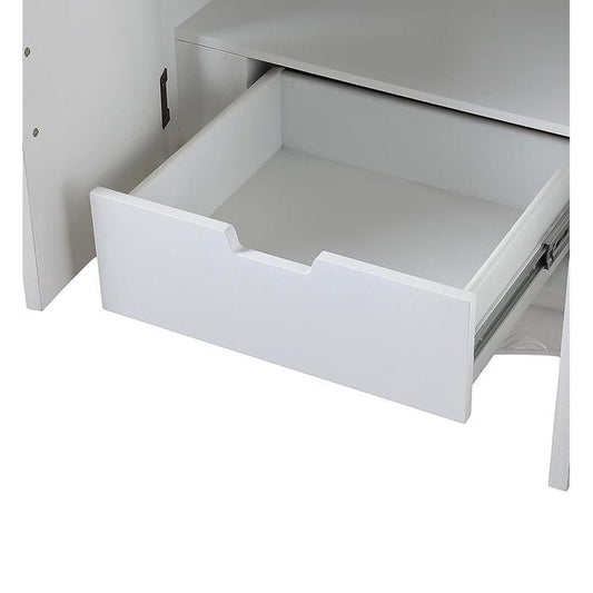 Silkroad Exclusive 60" Single Sink Antique White Bathroom Vanity With Carrara White Marble Countertop and White Ceramic Undermount Sink