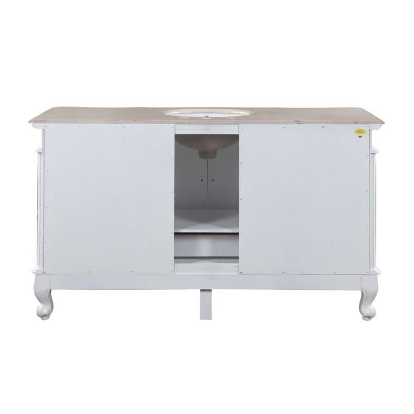 Silkroad Exclusive 60" Single Sink Antique White Bathroom Vanity - JB-0273-CM-UWC-60