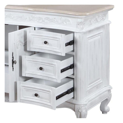 Silkroad Exclusive 60" Single Sink Antique White Bathroom Vanity - JB-0273-CM-UWC-60
