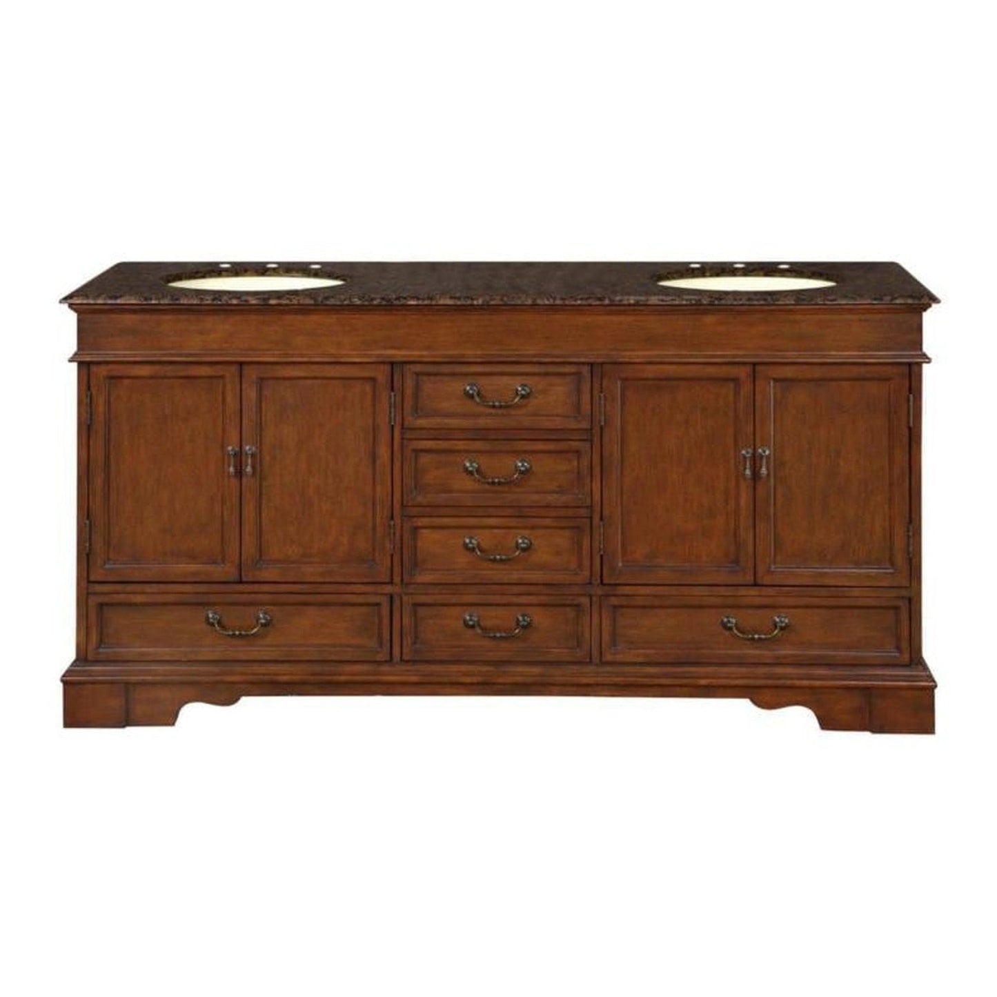 Silkroad 72" Double Sink Vanity, Red Chestnut - HYP-0715-BB-UIC-72