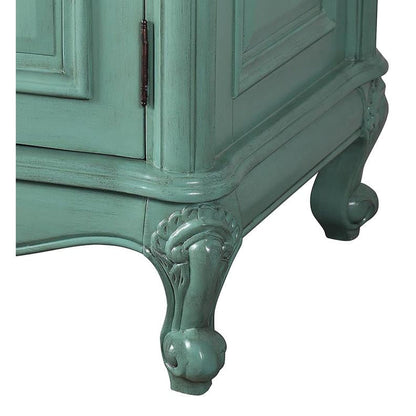 Silkroad Exclusive 72" Double Sink Vintage Green Bathroom Vanity With Carrara White Marble Countertop and White Ceramic Undermount Sink - V8034NW72D