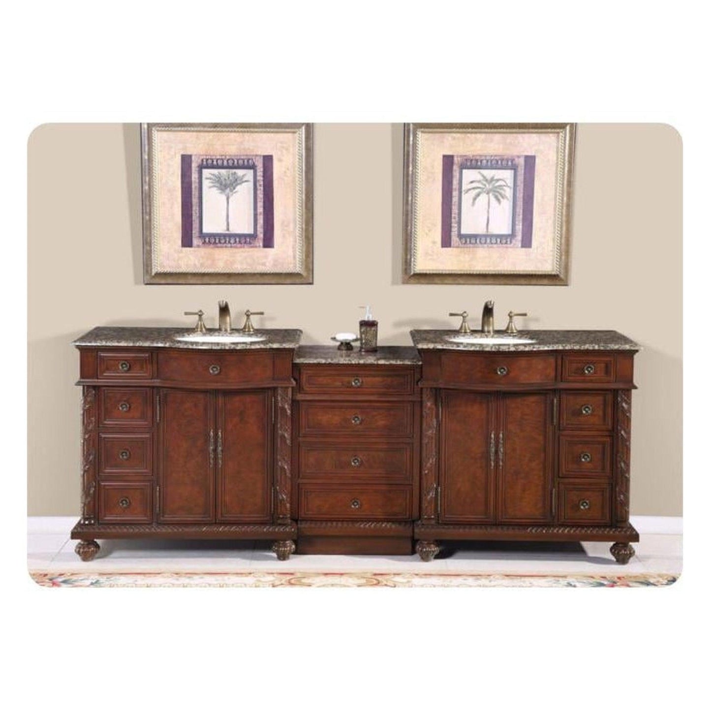 Silkroad Exclusive 53" Cherry Bathroom Vanity - SKU: HYP-0212-CM-UIC-53