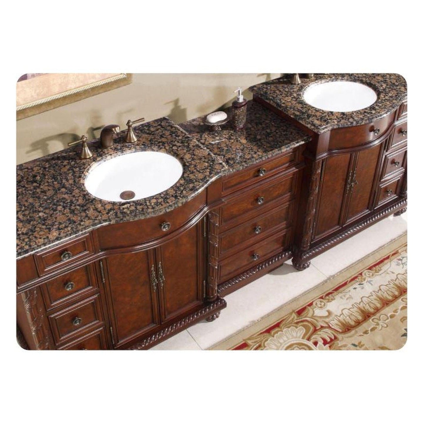 Silkroad Exclusive 53" Cherry Bathroom Vanity - SKU: HYP-0212-CM-UIC-53