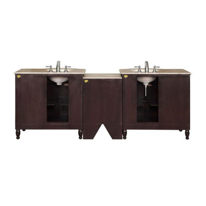 Silkroad 95" Double Sink Vanity, Dark Walnut - HYP-0902-T-UIC-95