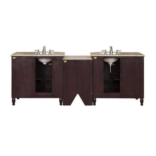 Silkroad 95" Double Sink Vanity, Dark Walnut - HYP-0902-T-UIC-95