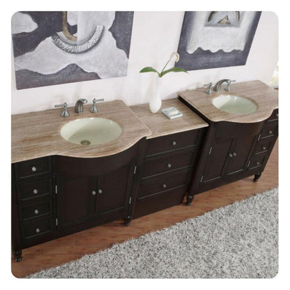 Silkroad 95" Double Sink Vanity, Dark Walnut - HYP-0902-T-UIC-95