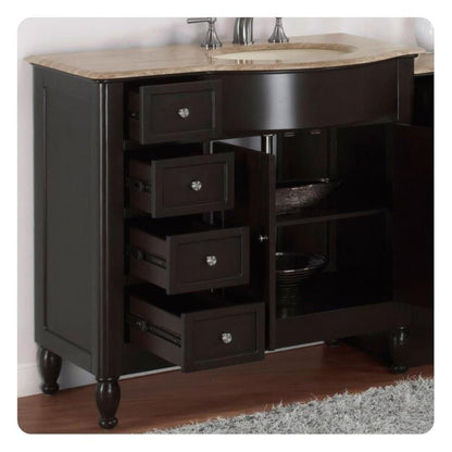 Silkroad 95" Double Sink Vanity, Dark Walnut - HYP-0902-T-UIC-95