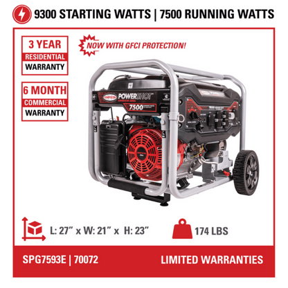 Simpson PowerShot Portable 7500-Watt Generator / SPG7593E