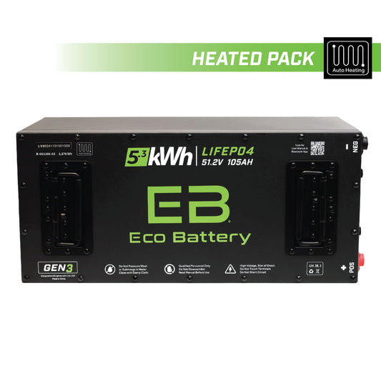 Eco Battery 51V 105AH Skinny LiFePO4 Battery / Heated - A-051105-03-H