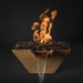 Slick Rock Concrete 29” Cascade Square Fire on Glass + Copper Spillway with Match Ignition - KCC29SPSCCMNG