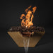 Slick Rock Concrete 34” Cascade Square Fire on Glass + Copper Spillway with Match Ignition - KCC34SPSCCMNG