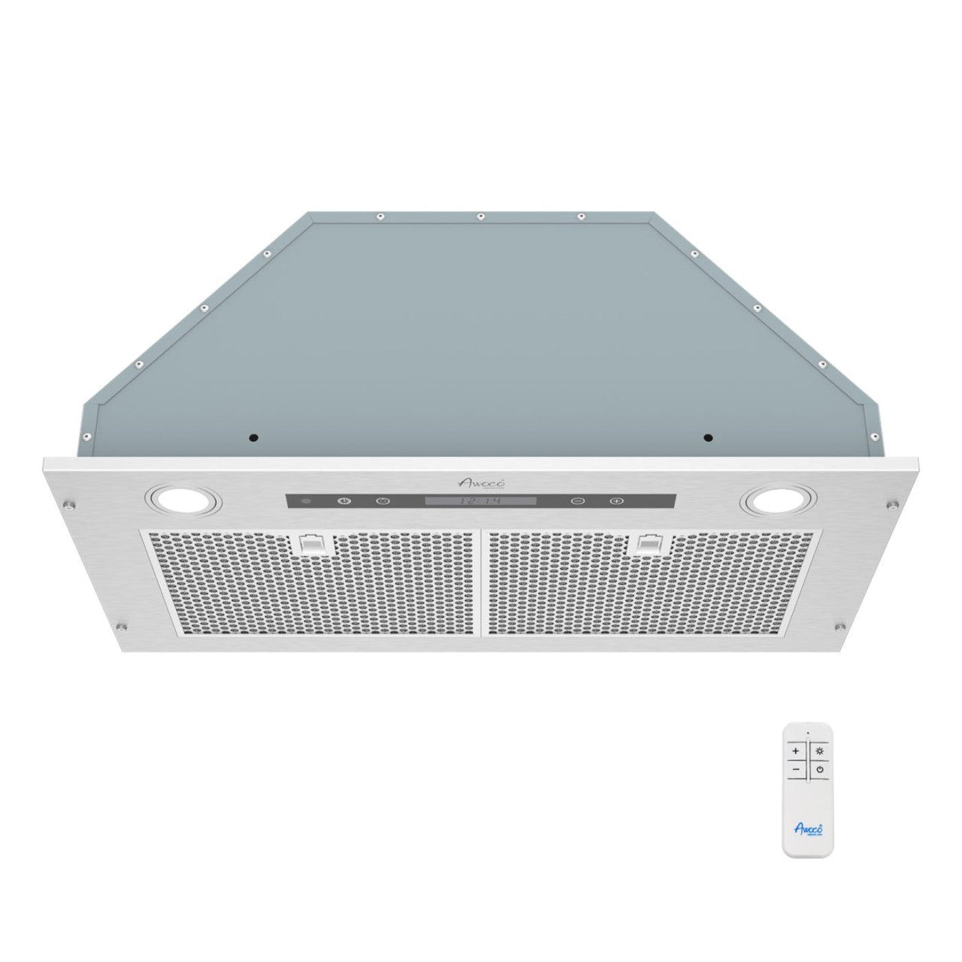 Awoco RH-BQ-R 14-1/2”D Built-in/Insert Stainless Steel Range Hood, 4-Speed, 650 CFM, LED Lights, Baffle Filters for Wood Hood - RH-BQ-R30