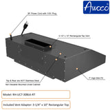 Awoco RH-UC7 30” Under Cabinet 7” High Stainless Steel Black Range Hood, 6 Speeds with Gesture Sensing Touch Control Panel, 900 CFM with Remote Control, 5W LED Light Bar -  RH-UC7-30BLK-6