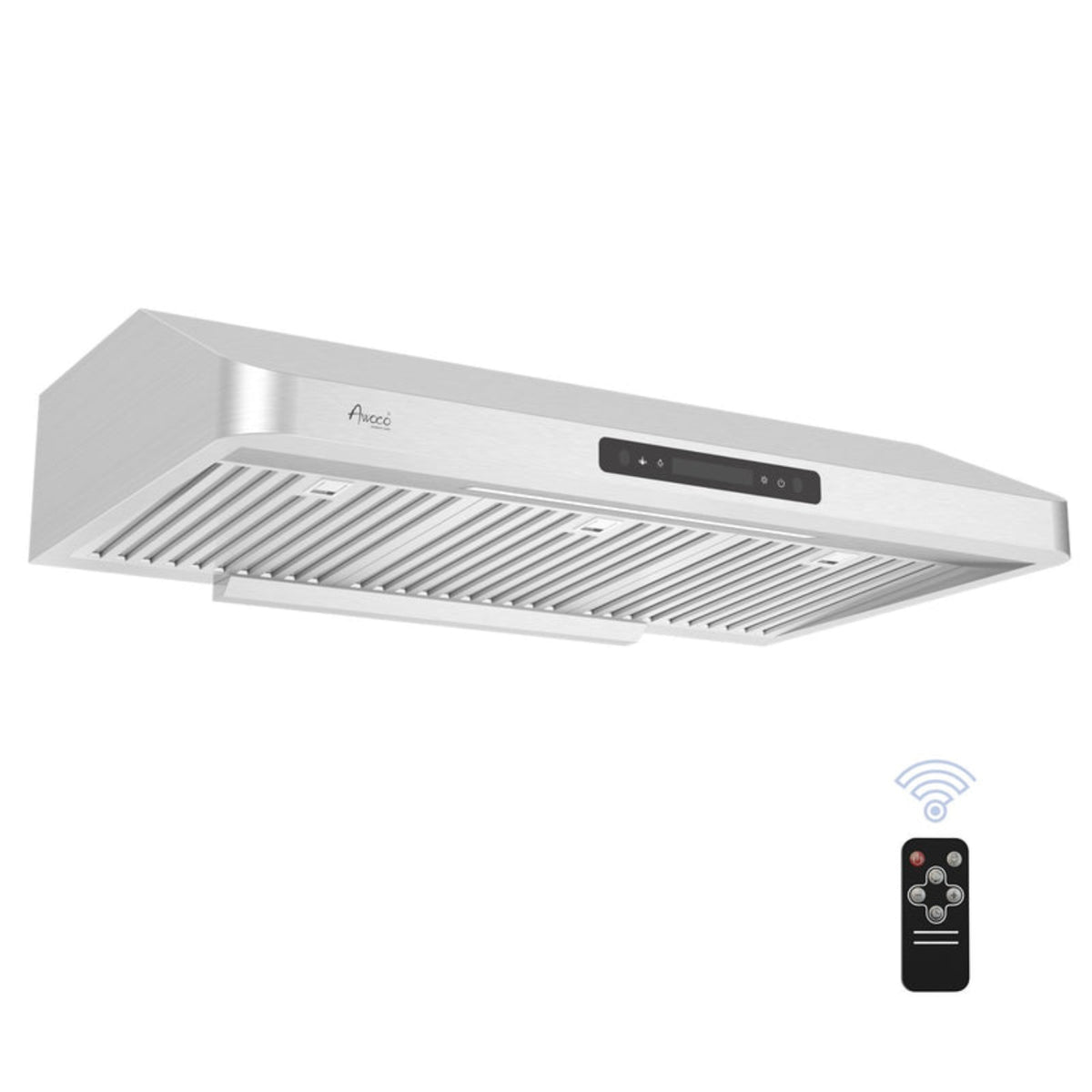 Awoco RH-UC7 36” Under Cabinet 7” High Stainless Steel Range Hood, 6 Speeds with Gesture Sensing Touch Control Panel, 900 CFM with Remote Control, 5W LED Light Bar -  RH-UC7-36-6