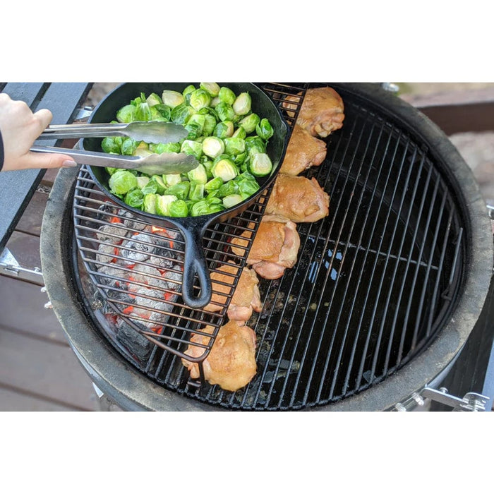 SnS Grills 22" Slow ‘N Sear Deluxe Kamado Ceramic Charcoal Grill w/ Side Shelves - KAM-DEL