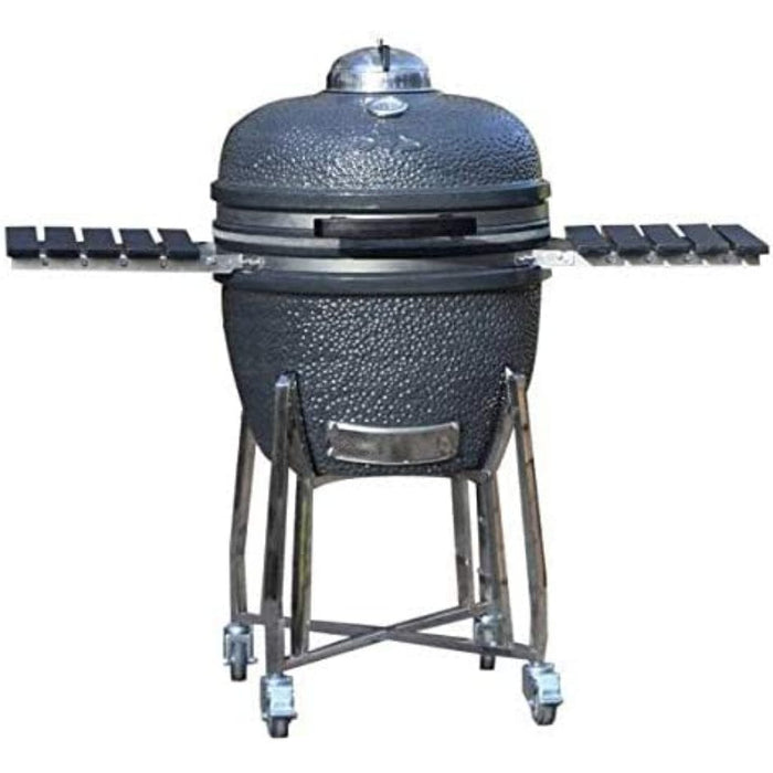 SnS Grills 22" Slow ‘N Sear Deluxe Kamado Ceramic Charcoal Grill w/ Side Shelves - KAM-DEL