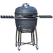 SnS Grills 22" Slow ‘N Sear Deluxe Kamado Ceramic Charcoal Grill w/ Side Shelves - KAM-DEL