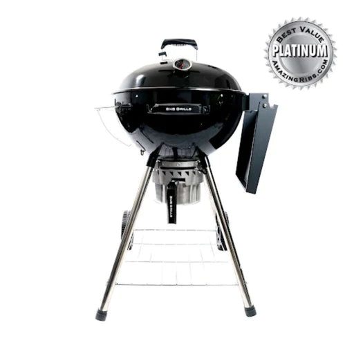 Sns Grills 22" Black Slow 'N Sear Kettle Charcoal Grill w/ Side Shelf - SNS-KET-1