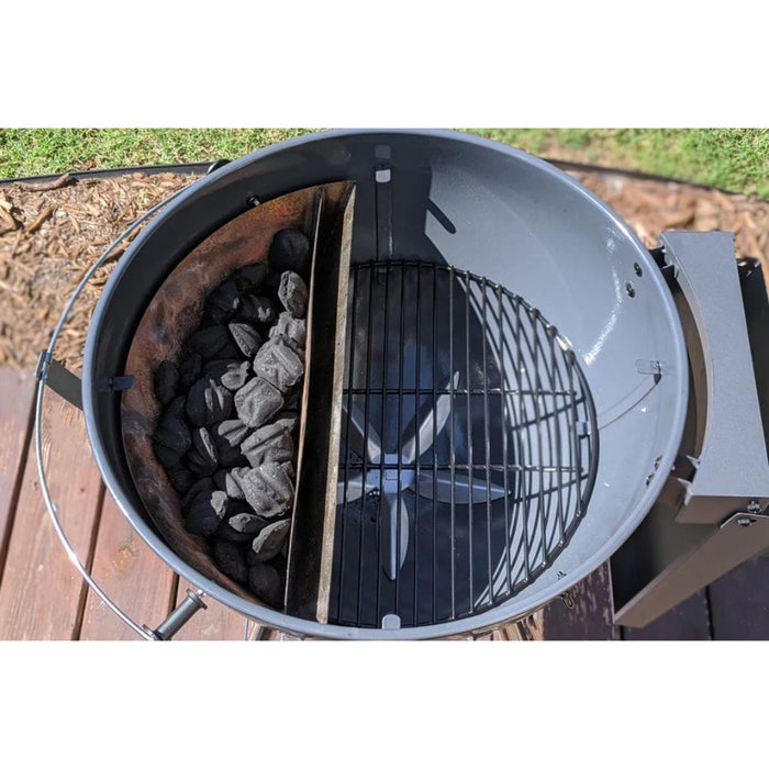 Sns Grills 22" Black Slow 'N Sear Kettle Charcoal Grill w/ Side Shelf - SNS-KET-1