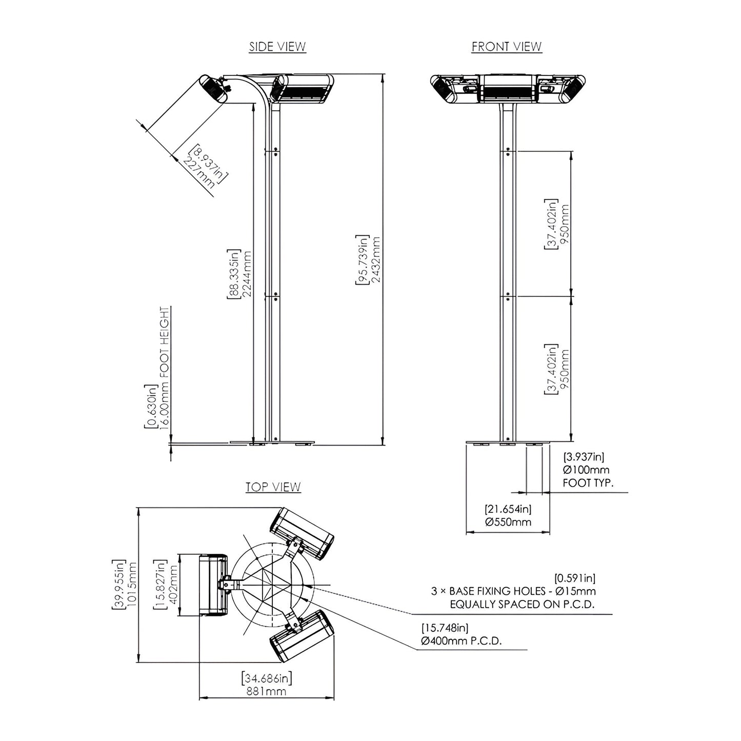 Solaira Malibu Series Infrared Patio Heater 6000W 240V - 207083