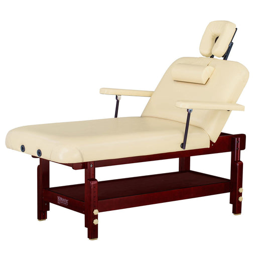 Master Massage 31" SPAMASTER Stationary Massage Table Memory Foam Package with Lift Back Action - 67235