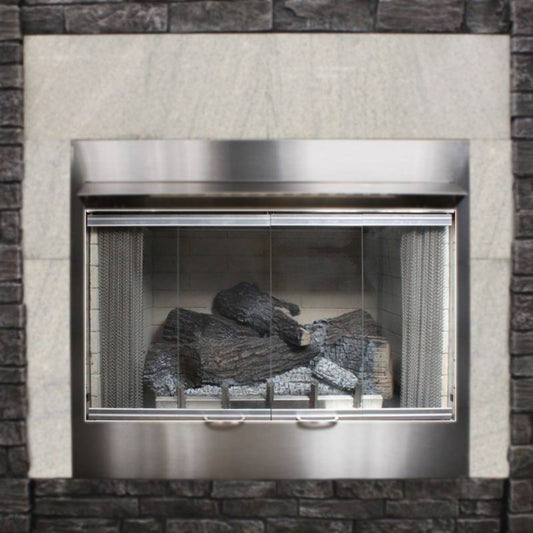 Stainless Steel Bi-Fold Glass Doors for 42" Carol Rose Collection  - BDO42SS