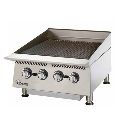 Star 8H-8124RCBB 24" 80,000 BTU Natural Gas Radiant Ultra-Max® Gas Charbroiler  - 8H-8124RCBBs
