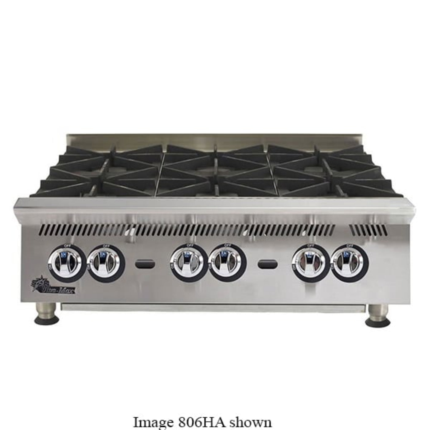 Star 8I-808HA 240,000 BTU 8 Burners Ultra-Max Natural Gas Hot Plate - 8I-808HA