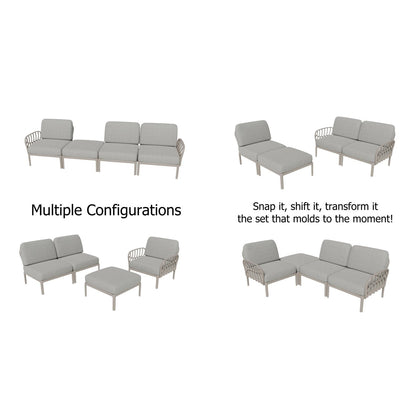 Strata Furniture Dahlia Patio Sofa Ottoman Set -  ODASOGG