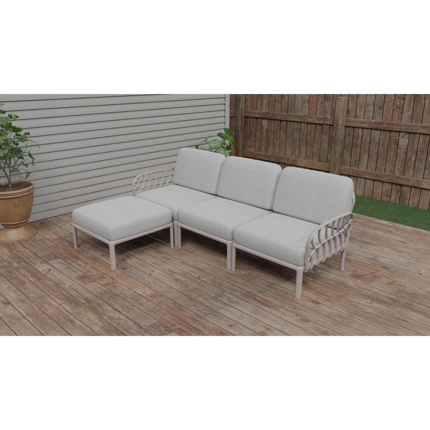 Strata Furniture Dahlia Patio Sofa Ottoman Set -  ODASOGG