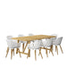 Midtown Concept Klarion Teak Table & 8 Nassau Armchair White - KLARION_8CANNESWHLOT